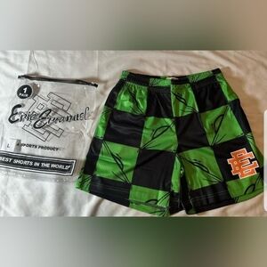 Eric Emanuel Green and Black Athletic Shorts